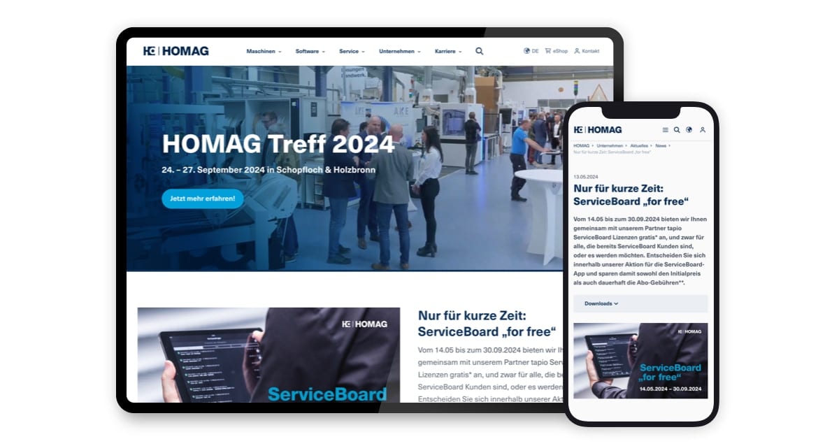 Veranstaltung: Website-Refresh: Das Herzstück von HOMAG im Spotlight