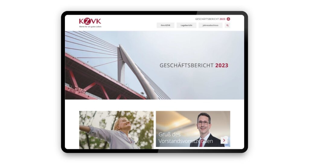 Referenz: KZVK-Geschäftsbericht: Erfolgreiches Crosspublishing für konsistentes Reporting in allen Formaten